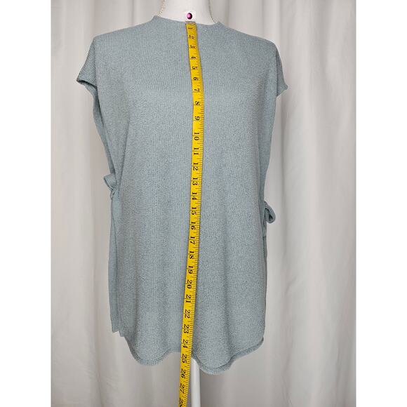 H&M WOMAN'S KNIT TUNIC BLOUSE TOP GRAY/BLUE SIZE XS - Picture 6 of 9